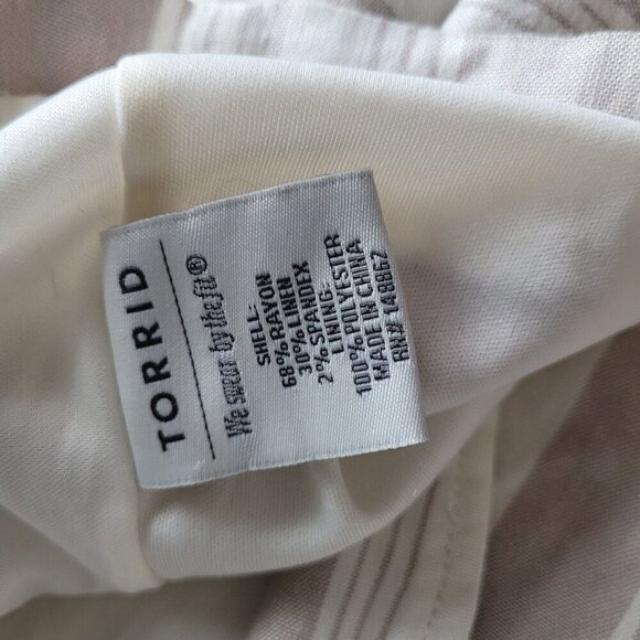 Torrid Womens Linen Blend Button Blazer Size 2x Striped Lightweight Nwt - Picture 6 of 9